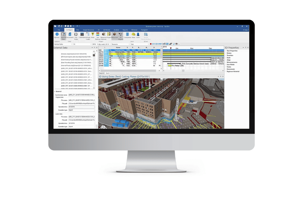 SYNCHRO 4D : planning, diagramme de Gantt et simulation 3D d'un chantier